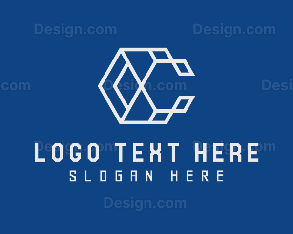 Geometric Tech Business Letter C Logo