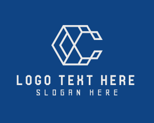 Geometric Tech Business Letter C logo