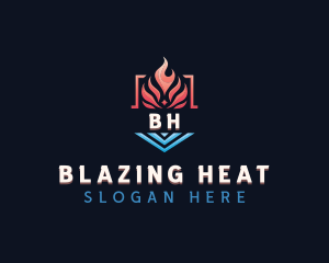 Heating Cooling Temperature logo design