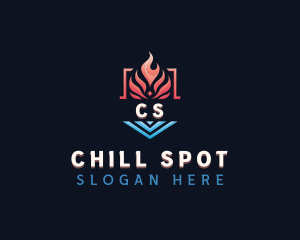 Heating Cooling Temperature logo design