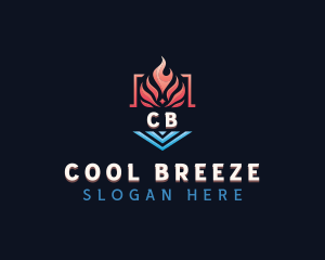 Heating Cooling Temperature logo design