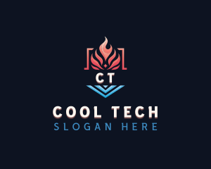 Heating Cooling Temperature logo design