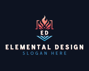 Heating Cooling Temperature logo design