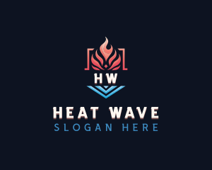 Heating Cooling Temperature logo design