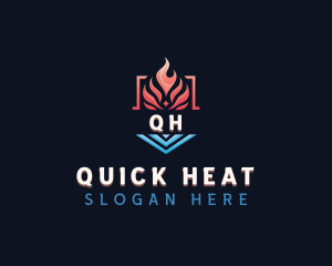 Heating Cooling Temperature logo design