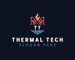 Heating Cooling Temperature logo design