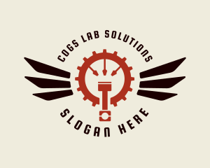 Cog Piston Screwdriver logo design