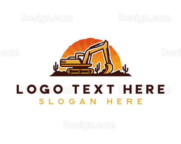 Heavy Duty Excavator Construction Logo