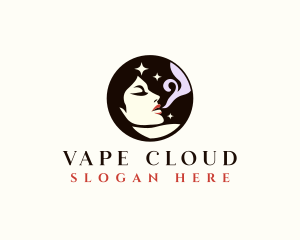 Female Smoking Vape logo design