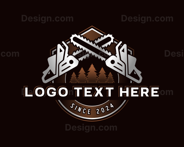 Logging Chainsaw Lumberjack Logo