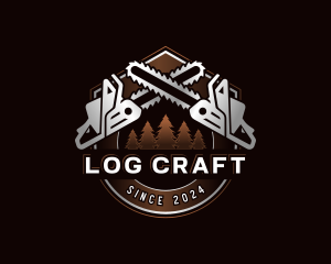 Logging Chainsaw Lumberjack logo design