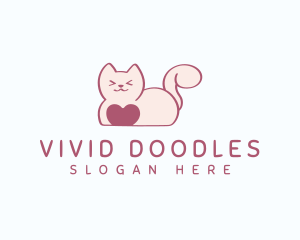 Pet Cat Heart logo design