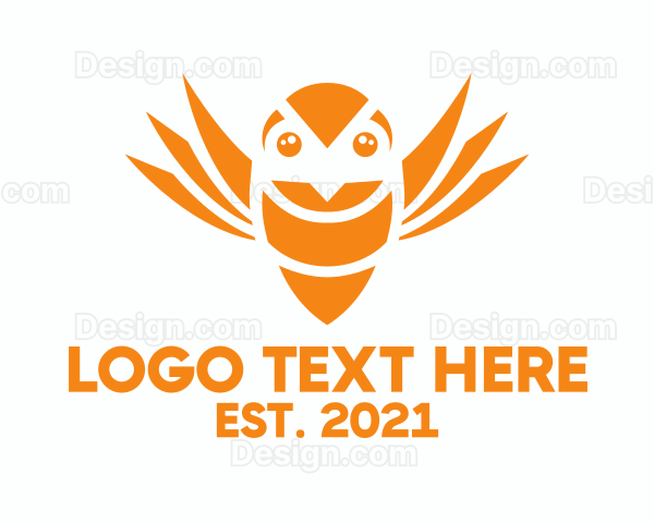 Orange Bird Bee Logo