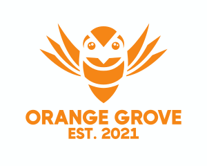 Orange Bird Bee logo design