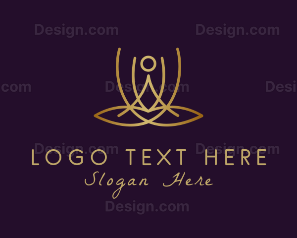 Gold Yoga Instructor Logo