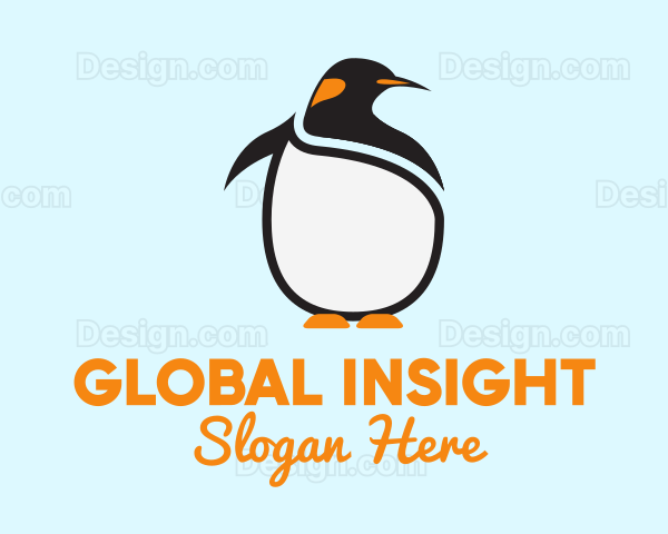 Large King Penguin Bird Logo