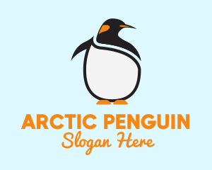 Large King Penguin Bird logo design