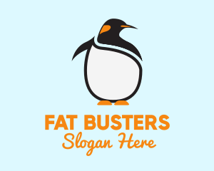 Large King Penguin Bird logo design