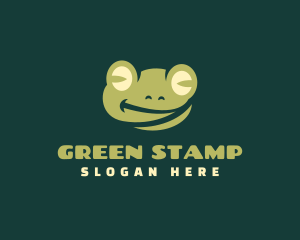 Smiling Frog Cartoon logo design