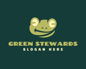 Smiling Frog Cartoon logo design