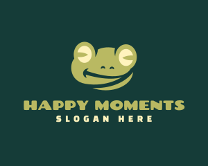 Smiling Frog Cartoon logo design