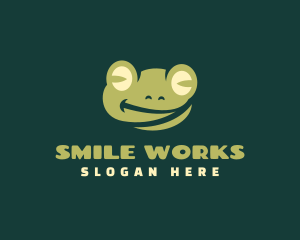 Smiling Frog Cartoon logo design