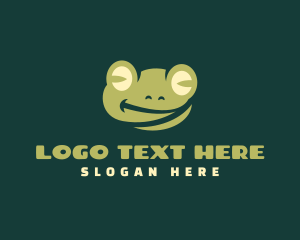 Amphibian - Smiling Frog Cartoon logo design