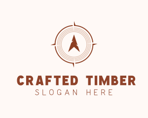 Rustic Wood Compass logo design