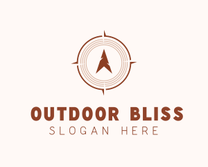 Rustic Wood Compass logo design