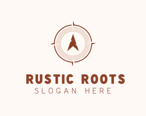 Rustic Wood Compass logo design