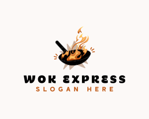 Pan Wok Cooking logo design