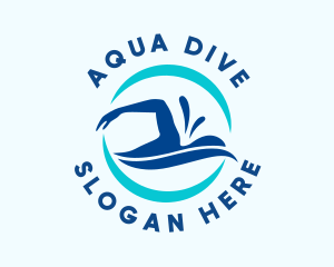 Aqua Wave Swimming  logo design