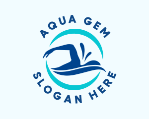 Aqua Wave Swimming  logo design