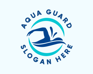 Aqua Wave Swimming  logo design