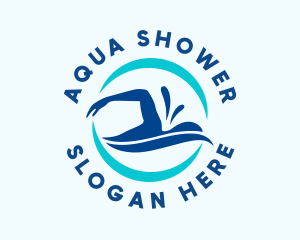 Aqua Wave Swimming  logo design