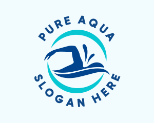 Aqua Wave Swimming  logo design