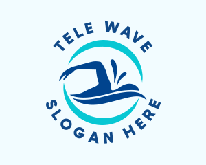 Aqua Wave Swimming  logo design