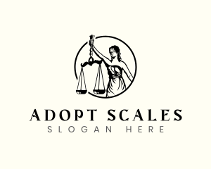 Female Justice Scale logo design