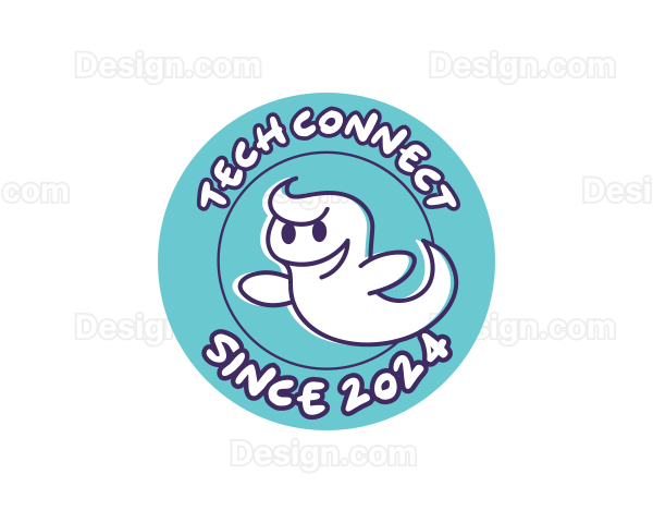 Cartoon Ghost Spirit Logo