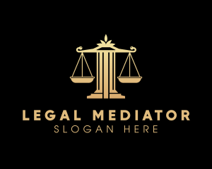 Law Column Justice Scale logo design