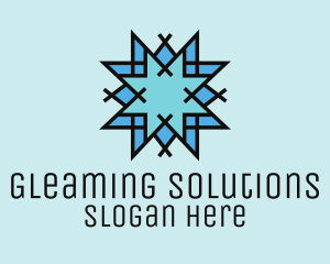 Blue Snowflake Mosaic logo design