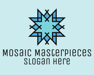 Blue Snowflake Mosaic logo design