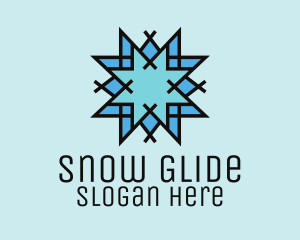 Blue Snowflake Mosaic logo design