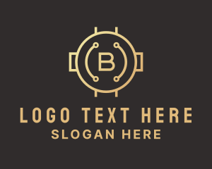 Gold Crypto Letter B  Logo