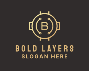 Gold Crypto Letter B  logo design