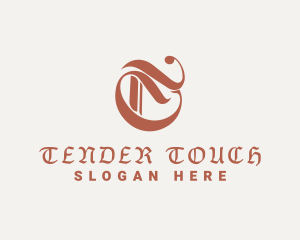 Antique Gothic Letter T logo design