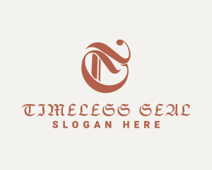 Antique Gothic Letter T logo design