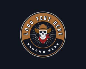 Western Cowboy Skull logo