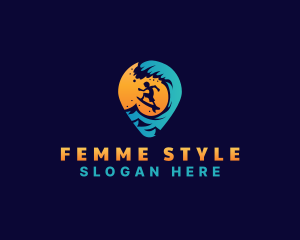 Surf Vacation Wave logo design