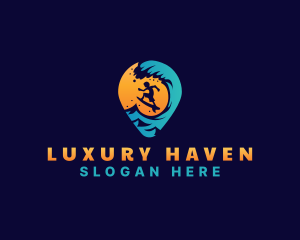 Surf Vacation Wave logo design